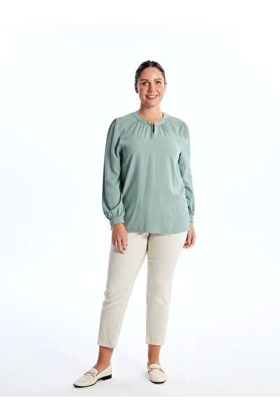 LC Waikiki Green Crew Neck Women's Blouse