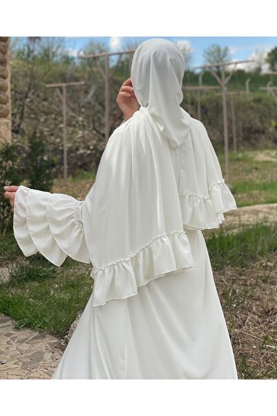 NAKŞİDİL Firfirli Medina Silk White Shal