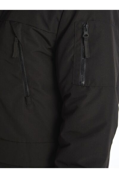 LC Waikiki Black Standard Fit Hooded Men's Parka