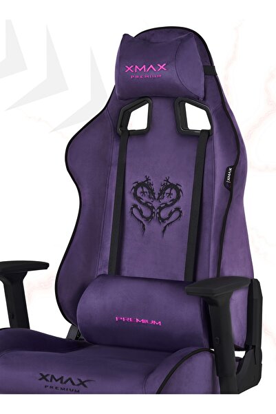 XMAX / Rio Plus Balerion Terletmez Kadife Kumaş Mor Gaming Oyuncu Koltuğu / 1...