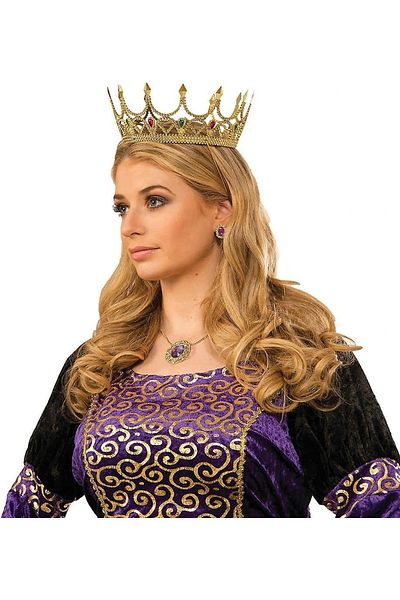 Beruflic Royal Medieval Gold Queen Princess Crown with Rhinestone Renaissance Costume