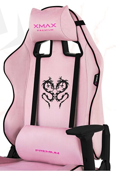 XMAX / Rio Balerion Terletmez Kadife Kumaş Pembe Gaming Oyuncu Koltuğu / 120 ...