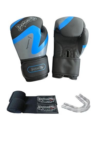 Dragondo Dynamite Kick Boxing Gloves and Black Bandage Set of 3 Professional Protection for Training and Sparring