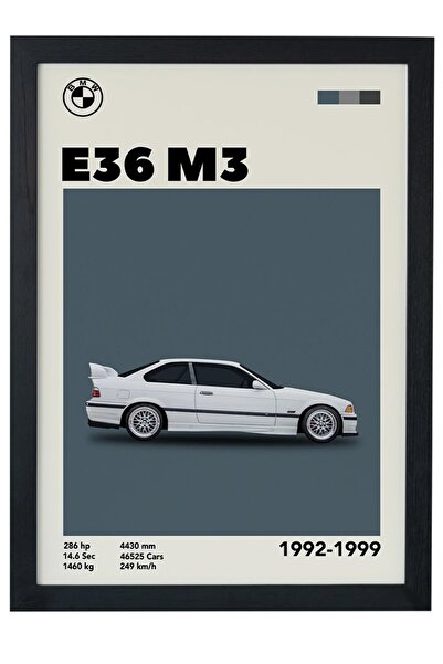 gxe.art E36 M3 Car Serie Pictură cu poster cu cadru cu design special