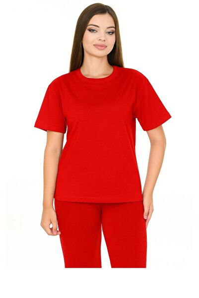 RONYPONY Γυναικείο μπλουζάκι με κοντό μανίκι με λαιμόκοψη με χαλαρή εφαρμογή