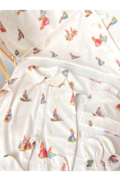 Zezig Rabbit Family 4 Piece Hospital Discharge Set 100% Cotton