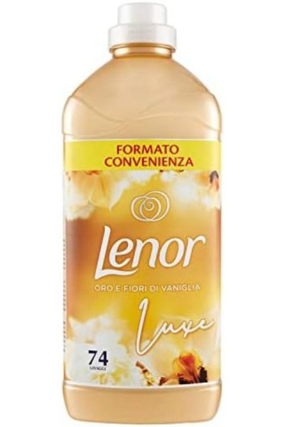 lenor مُنعّم الغسيل المُركّز داش، ٧٤ غسلة، برائحة الزهور الذهبية والفانيليا