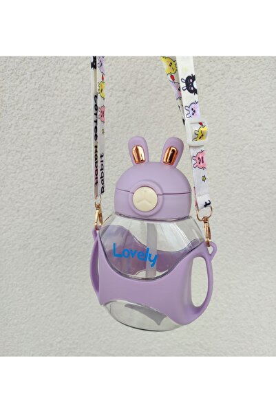 senacacollection School Water Bottle with Rabbit Ears 700 ml with Sticker Gift 1 Pcs