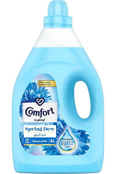 Comfort Fabric Softener, Spring Dew, with freshness-burst technology for longer lasting fragrance &