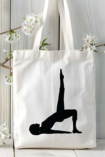 ART HEDİYE pilates Baskılı Bez çanta Kişiye Özel Model 5