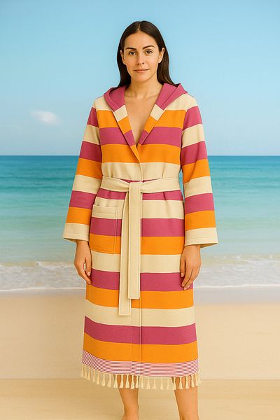 Fabric Box 100% Natural Cotton Bathrobe Sauna Beach and Bath Robe