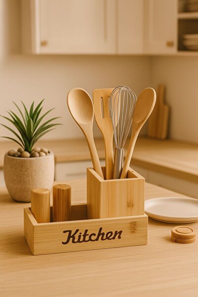 ENYAZA(2024) Bambu Mutfak Tezgah Üstü Çok Amaçlı Düzenleyici - Saklama Kutusu...