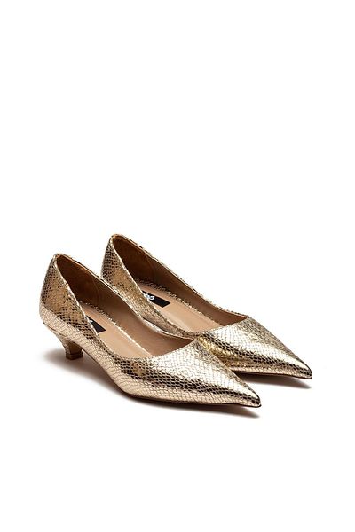 Dedos Platinum Women's Snake Leather Patterned Stiletto Evening Dress Stone Embroidered Pointed Toe Closed Short Heeled Shoes