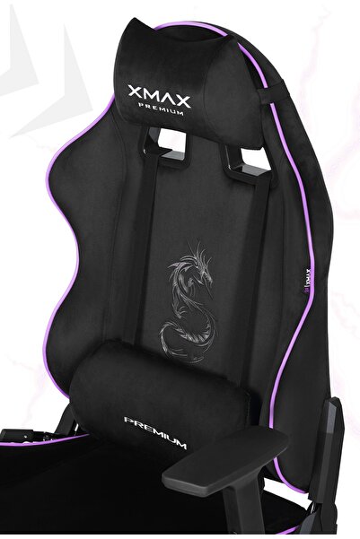 XMAX / Rio Balerion Terletmez Kadife Kumaş Siyah Gaming Oyuncu Koltuğu / 120 Kg Taşır