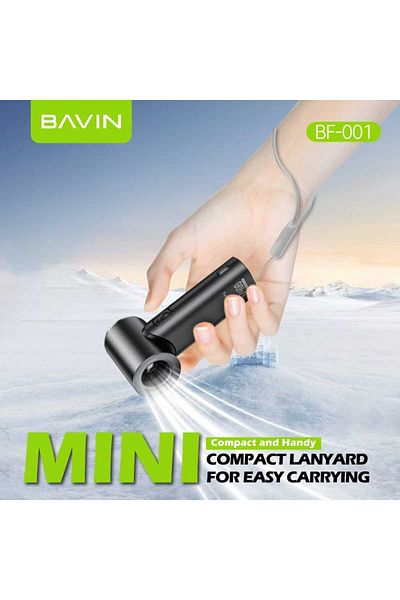 Bavin BF-001 Portable Mini Rechargeable Turbo Jet Fan with Up to 5 Strong Wind Speeds and LED Display