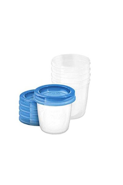 Philips Avent Set 5 recipiente pentru depozitarea laptelui PHILIPS AVENT SCF619/05, 5 buc x 180 ml, albastru-transparent