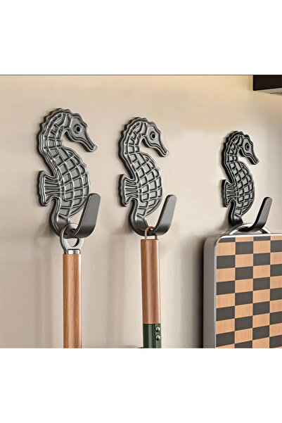 UrbanCove Co 3’lü, Metal, Denizatı Duvar Askısı Seti - Yapışkanlı ve Şık Dekoratif Askılar - Deliksiz Montaj