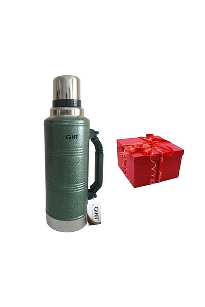 nonserviamworld Gint 2.2 Liter Thermos 24 Hours Hot 12 Hours Cold Green Color + Spare Inner Cover Gift