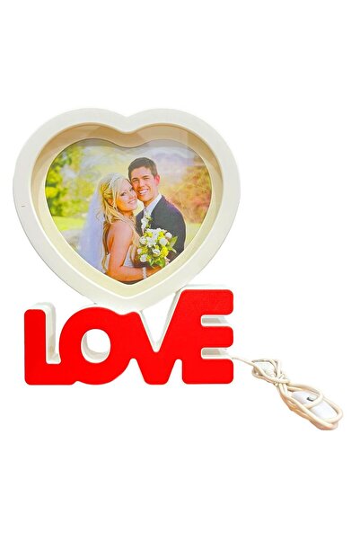 Banadabak إطار 7734-2 بلاستيك على شكل قلب مع كابل USB مضيء