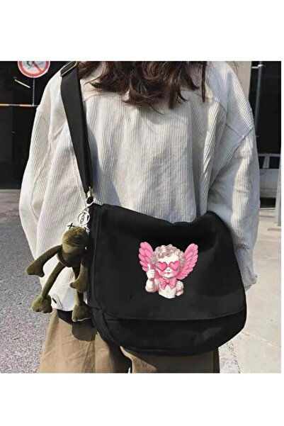 Violon Χαριτωμένη τσάντα αγγέλου μαύρη αγγελιοφόρος