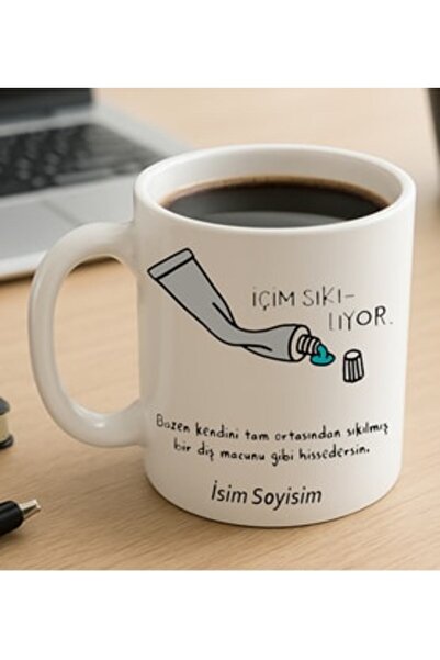 Komik - Esprili Kupa Bardak İçim Sıkılıyor Yazılı Komik Kupa Bardak