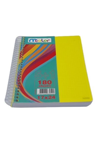Banadabak دفتر ملاحظات مقاس 17 × 24 5 + 1 غطاء PP حلزوني 180 YP مربع