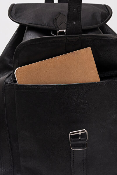 fubileather Genuine Leather Large Size Drawstring Backpack Backpack