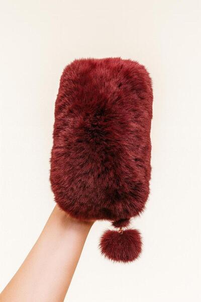 Puffie حقيبة مكياج قطيفة، حقيبة أقلام رصاص