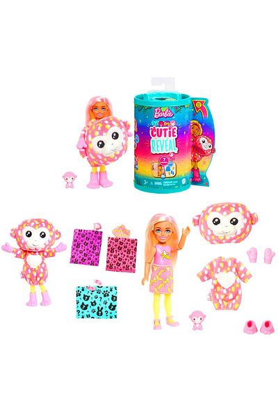 Banadabak Cutie Reveal Hkr12 Chelsea Tropical Jungle Series Monkey-Elephant-Parrot-Tiger 3+