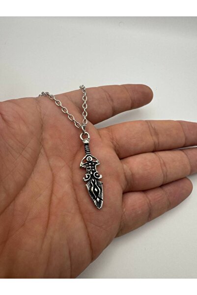 Herşey Nota Assassin's Creed Dagger Model Necklace – Unisex Metal Accessory with 60 cm Chain