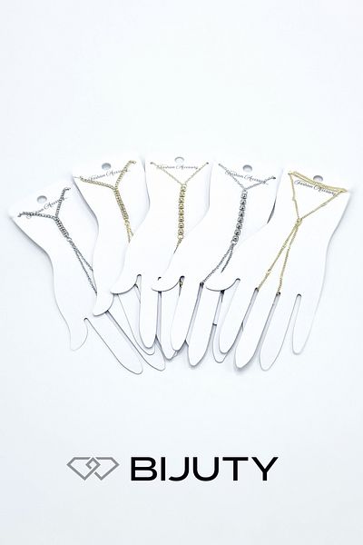 Bijuty Suyolu - Piece Detailed and Sequential Stone Model Şahmeran Gold and Silver Color Set of 5