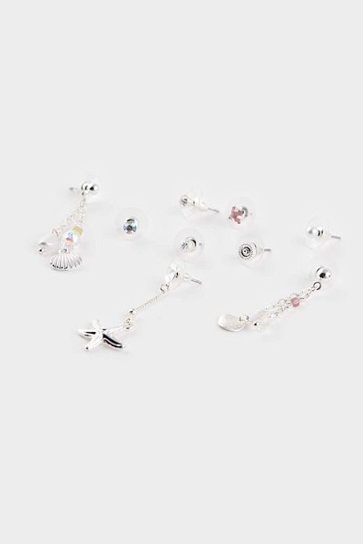 DeFacto Women's 6-Piece Silver Earrings F4060Axns