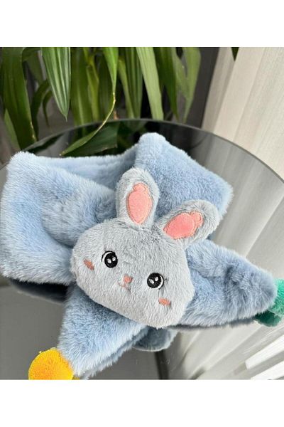MODA Pi̇nkjoy Blue Plush Rabbit Scarf