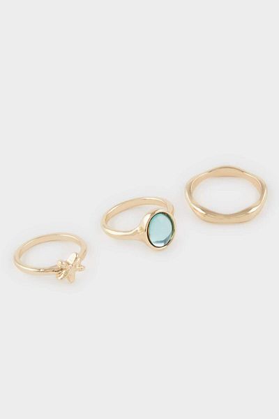 DeFacto Women's 5-Piece Gold Ring F4041Axns