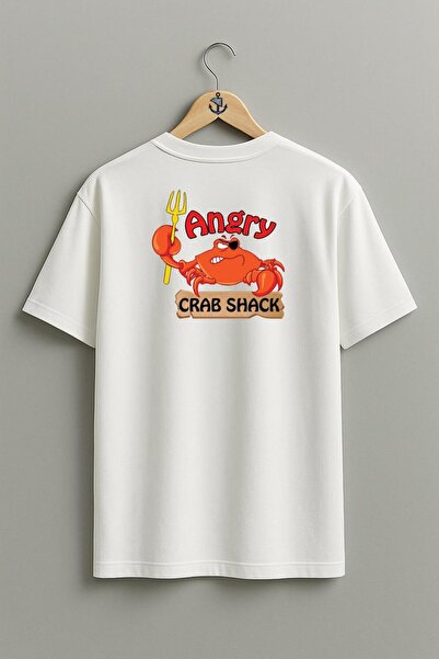 Bahriyeli Collection Oversized Unisex T-Shirt με σχέδιο Angry Crab Shack Καβο...