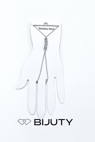 Bijuty Row Stone Model and Olive Branch Model Steel Shahmeran Gold and Silver Color Set of 4