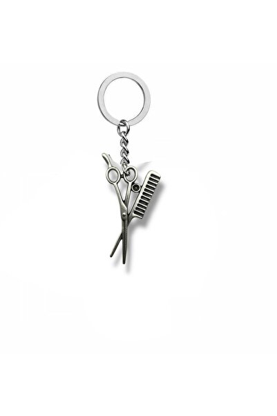 Herşey Nota Barber Keychain with Scissors and Comb Figure – Zamak Metal Unisex Accessory