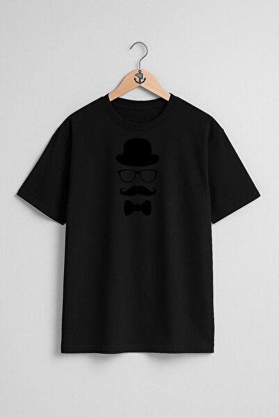 Bahriyeli Collection Oversize Mustache Top Hat Glasses Bow Tie Chest Design U...