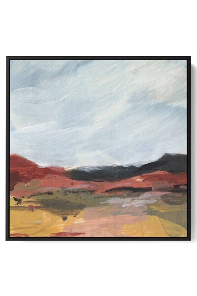 LOWHA لوحة فنية جدارية من القماش ممدودة على إطار خشبي بإطار أسود عائم وتصميم ...