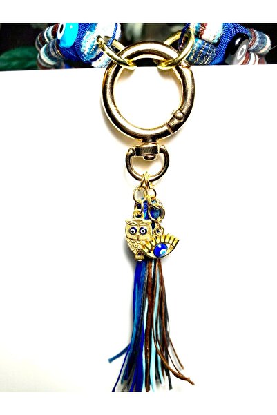 Genel Markalar El Yapımı Çok Renkli Püsküllü Nazar Korumalı Orta Irk Köpek Kolyesi (40 cm)