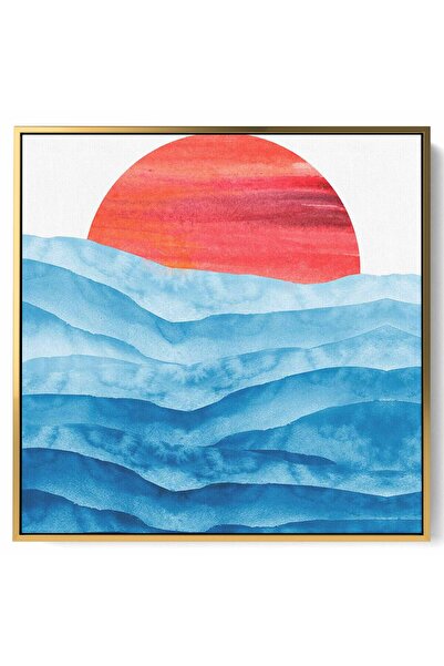 LOWHA لوحة فنية جدارية من القماش مشدودة على إطار خشبي بإطار ذهبي عائم وتصميم ...