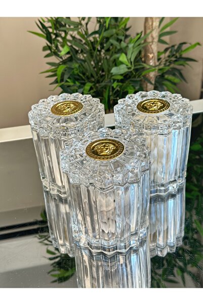 dunyazuccaciye 3 Lü Kristal Kavanoz Seti