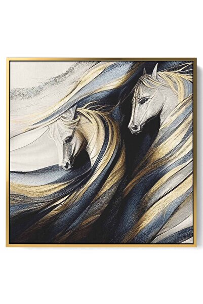 LOWHA لوحة فنية جدارية من القماش مشدودة على إطار خشبي بإطار ذهبي عائم وتصميم ...