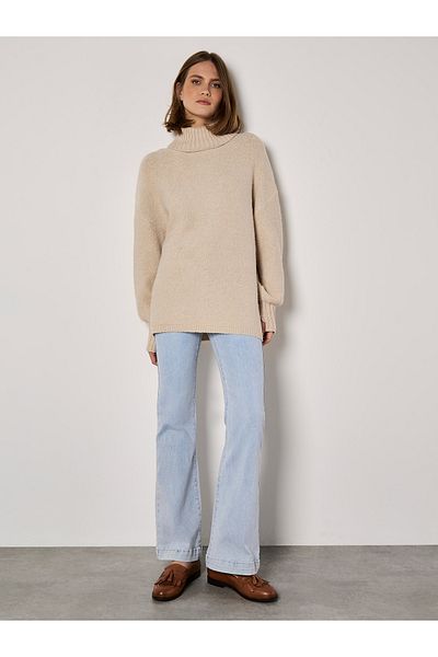 Apricot Boucle-Tunika-Pullover