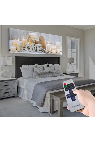 EMYA HOME Led Işıklı Uzaktan Kumandalı Mumlar Kanvas Tablo