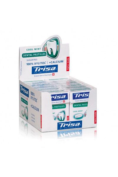 Trisa COOL MINT + XYLITOL dental lozenges, 24 lozenges