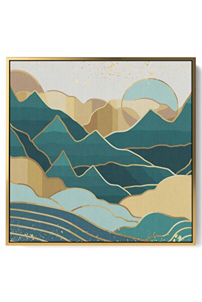 LOWHA لوحة فنية جدارية من القماش مشدودة على إطار خشبي بإطار ذهبي عائم وتصميم ...