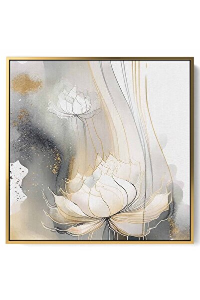 LOWHA لوحة فنية جدارية من القماش مشدودة على إطار خشبي بإطار ذهبي عائم وتصميم ...