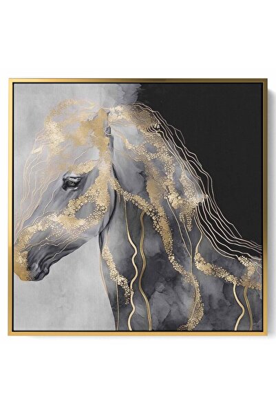 LOWHA Canvas Wall Art Stretched Over Wooden Frame with Gold Floating Frame an...