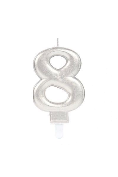 ALFA AKSESUAR 03 8 Number Candle Silver Color